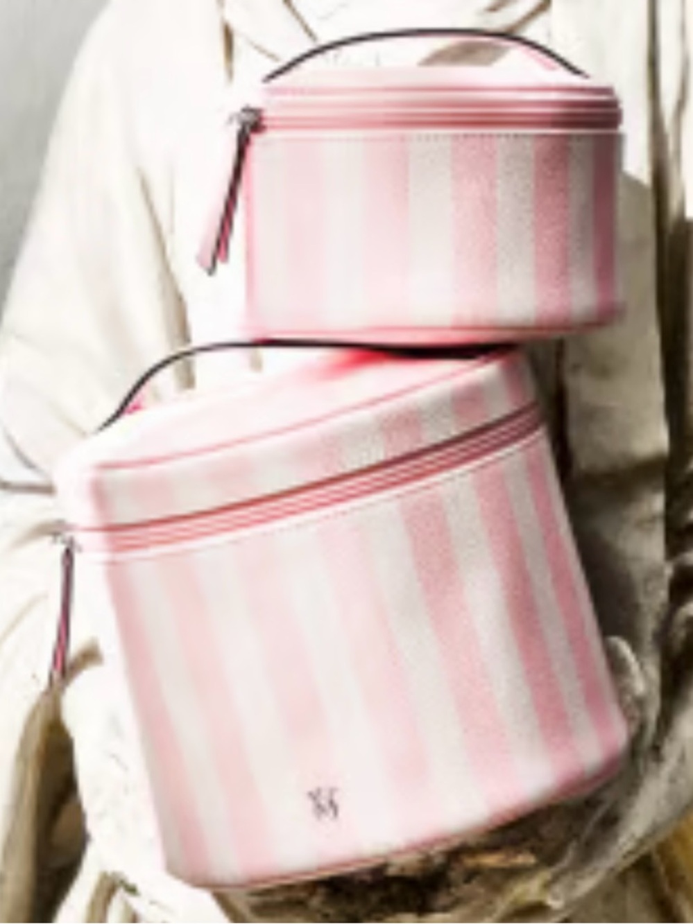 Victoria’s Secret Striped Cosmetic Train Case